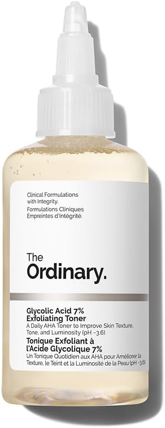 The Ordinary Glycolic Acid 7% Exfoliating Toner, Brightening and Smoothing Daily Toner for More Even-Looking Skin Tone