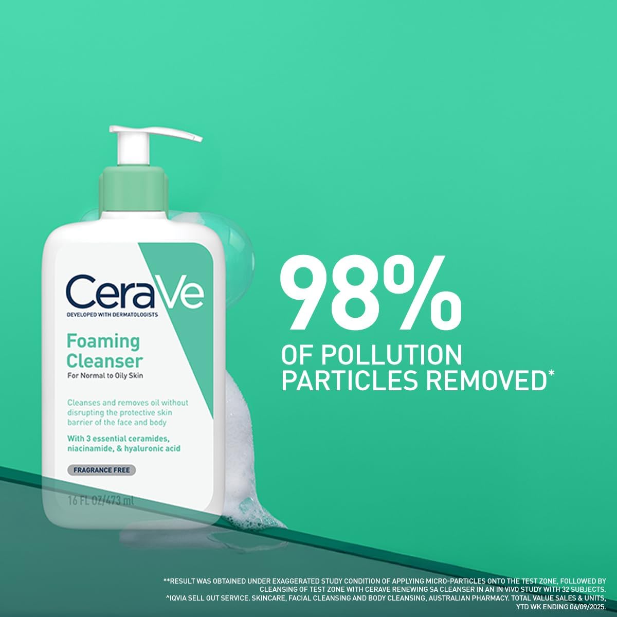 CeraVe Foaming Cleanser Gel Face Wash 236ml, Oil Control For Normal to Oily Skin, Removes Oil & Protects Skin Barrier, For Face + Body, Niacinamide + Ceramides, Fragrance Free