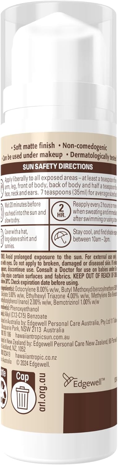Hawaiian Tropic Silk Hydration Sunscreen Lotion SPF50+ 180ml, 12-Moisture, Non-Greasy, 4-Hour Water Resistant