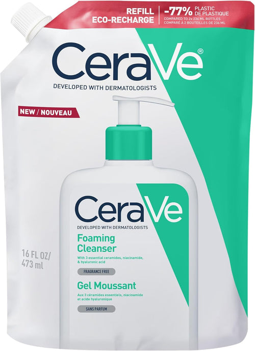CeraVe Foaming Cleanser Gel Face Wash 236ml, Oil Control For Normal to Oily Skin, Removes Oil & Protects Skin Barrier, For Face + Body, Niacinamide + Ceramides, Fragrance Free