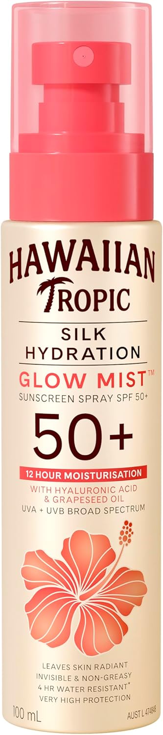 Hawaiian Tropic Silk Hydration Sunscreen Lotion SPF50+ 180ml, 12-Moisture, Non-Greasy, 4-Hour Water Resistant